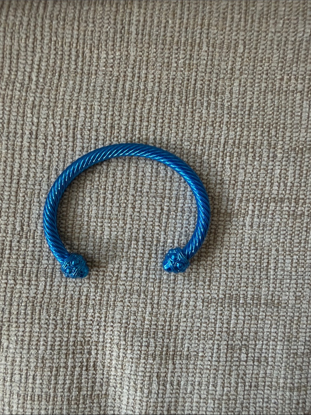 Blue Kids Twisted Cable Cuff Bracelet